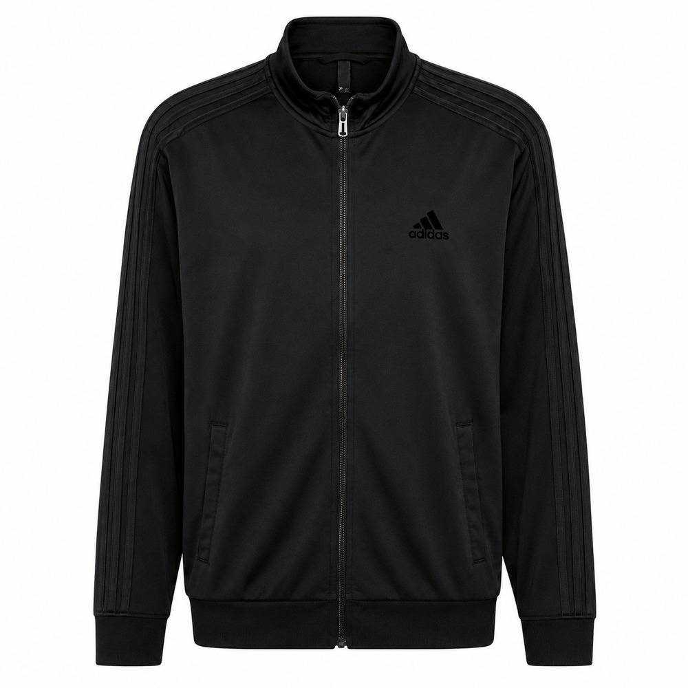 Adidas Track Jacket Mens Large Black 3-Stripes Tricot Primegreen Warm Up H46101